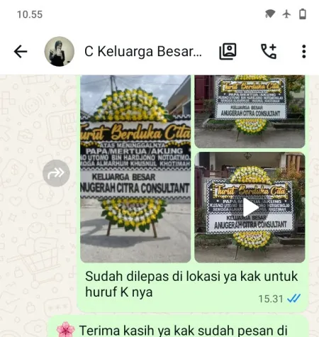 Pengiriman Papan Bunga Duka Tembarak